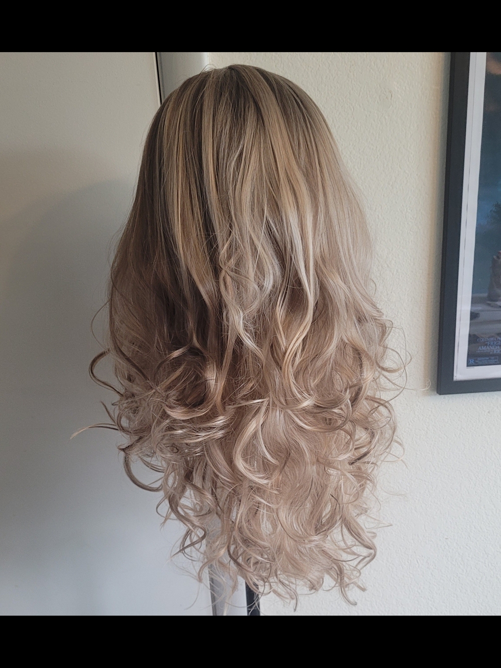 Blonde Ombre Long Wavy Women's Wig - Cool Toned Blonde - Picture 2 of 4